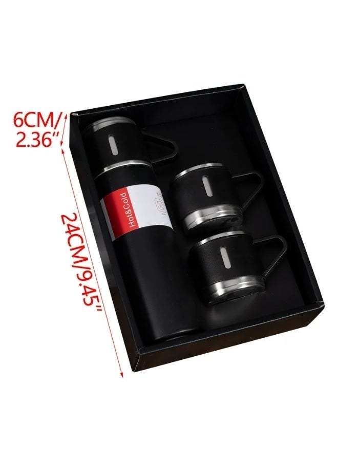 EONLINE Vacuum Flask Set - Insulated Water Bottle 3 Cups Gift Set - Thermos Water Bottle for Hot and Cold Drinks - Reusable Stainless Steel Water Bottles for Indoor and Outdoor Activities - Image 1